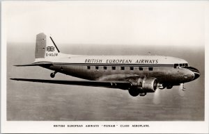 British European Airways 'Pionair' Aeroplane Jet Aviation Real Photo Postcard H2