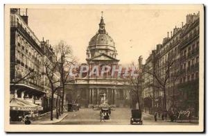 Old Postcard Paris Strolling Facade of & # 39eglise Sorbonne