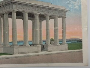 Postcard Portico Plymouth Rock Massachusetts 1936 Cornerstone of Republic 2095