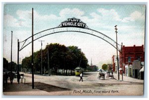 c1910s Flint Vehicle City First Ward Park Flint Michigan MI Unposted Postcard 