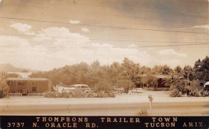 J76/ Tuscon Arizona RPPC Postcard c40s Thompson's Trailer Town Camp 117