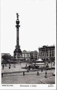 Spain Barcelona Monumento a Colon Vintage Postcard C103