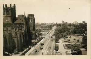 RPPC Photo Postcard College Street Sydney New South Wales  Hyde Park Australia