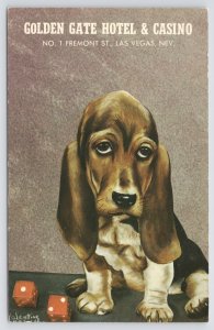 Gambling~Dog @ Golden Gate Hotel & Casino Las Vegas Nevada~Vintage Postcard