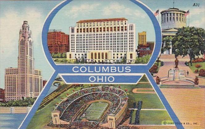 Ohio Columbus Greetings With Multi View Curteich