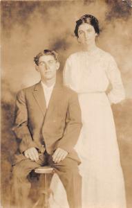 D6/ Laurel Kansas Ks Real Photo RPPC Postcard 1910 Warden Couple