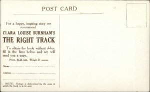 Book Frontispiece Art THE RIGHT TRACK Clara Louise Burnham 1914 Postcard