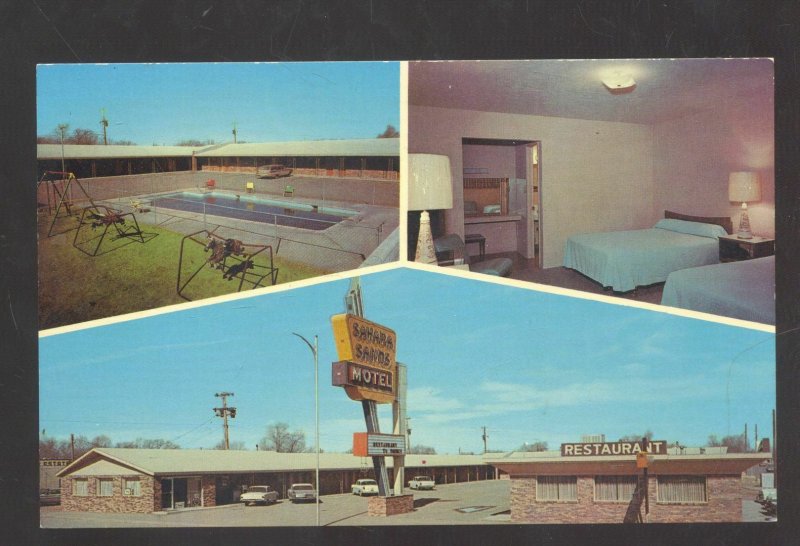 TUCUMCARI NEW MEXICO ROUTE 66 SAHARA SANDS MOTEL ADVERTISING POSTCARD N.M