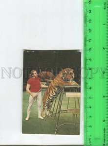 474478 USSR 1981 circus tiger trainer Stepan Denisov old Pocket CALENDAR