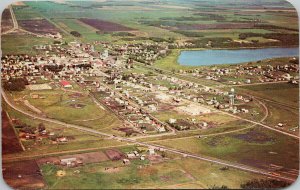 Leduc Alberta Aerial View c1953 Postcard G6