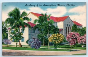 MIAMI, Florida FL ~ Bay Haven ACADEMY of the ASSUMPTION ca 1940s Linen  Postcard