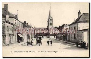 Old Postcard Mourmelon Le Grand Place D'Armes And I'Eglise