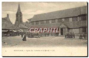 Old Postcard Honfleur L & # 39Eglise St. Catherine and the Power