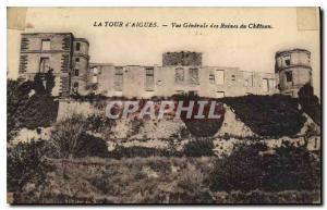 Old Postcard La Tour d'Aigues (Vaucluse) General view of the Castle Ruins