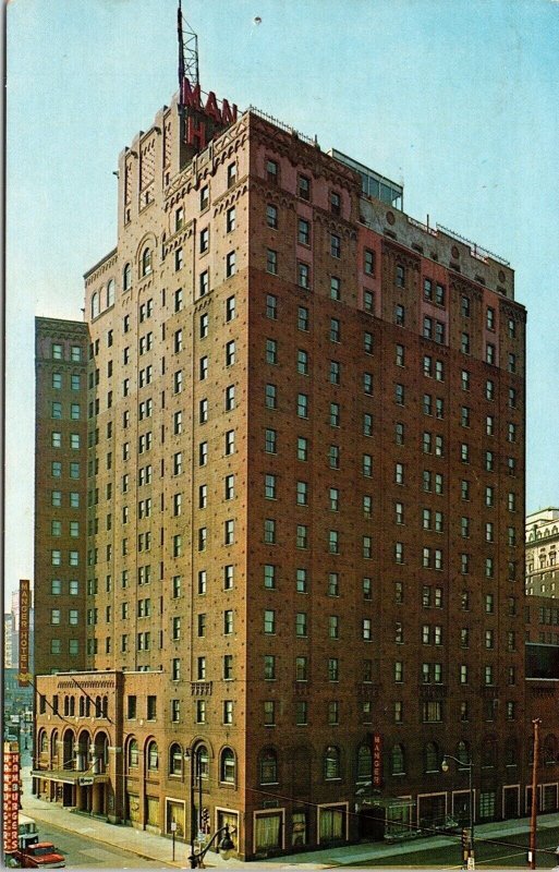 Manger Hotel Cleveland Ohio OH Postcard PM Cancel WOB Note VTG Koppel 4c Stamp 