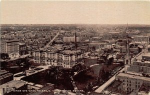 Toledo Ohio c1910 Postcard Birdseye View With Court House