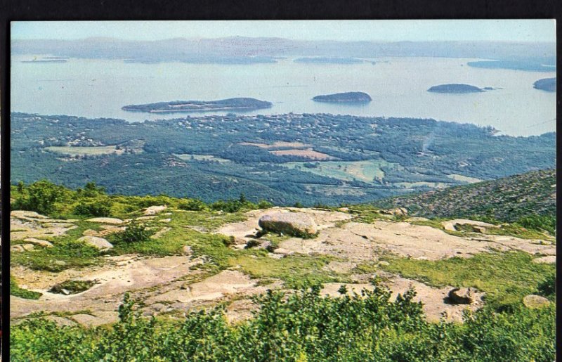 42420) Maine BAR HARBOR from Summitt of Mt Cadillac - Chrome