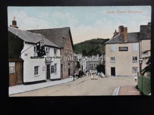 Devon BAMPTON Luke Street (High Street) shows CYCLISTS REST c1907 by Valentine