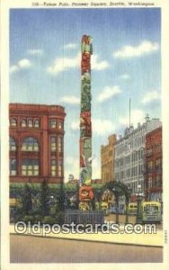 Pioneer Square, Seattle WA USA Totem Pole Unused 