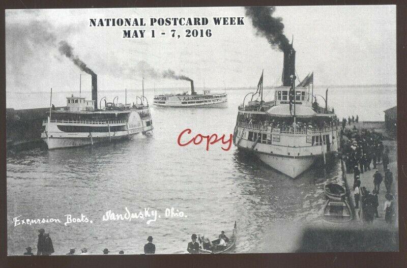 SANDUSKY OHIO EXCURSION BOAT RIVERBOAT STEAMER BOATS POSTCARD