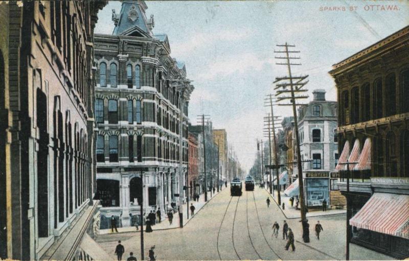 Sparks Street Ottawa Ontario ON Gendron Bicycles St. c1907 Antique Postcard E12