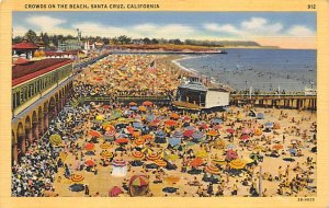 Crowds on the Beach Santa Cruz CA