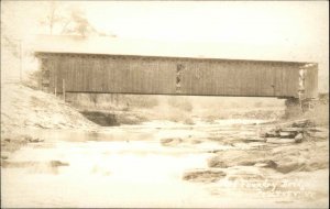 POULTNEY VT Old Foundry Covered Bridge REAL PHOTO RPPC Postcard