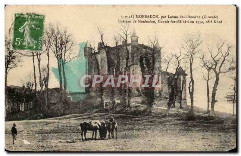 Morbadon by Lussac Libourne Old Postcard Chateau Manoir Monbadon strengthens ...