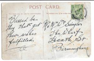 Swingles, The Wharf, Heath St, Birmingham 1913 Genealogy Postcard Baby Comic 