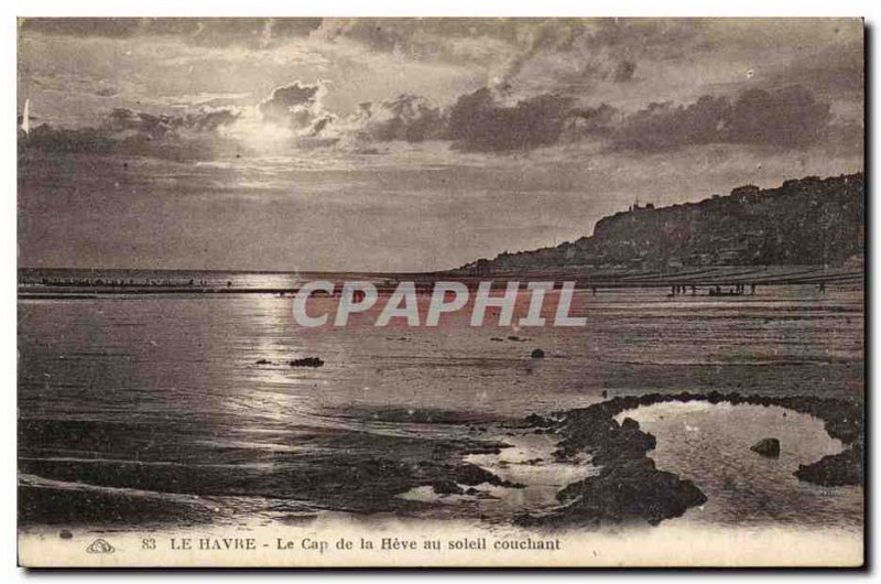 Le Havre Old Postcard Cape of Heve at sunset