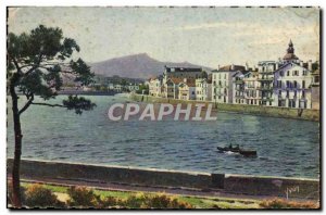 Old Postcard Saint Jean De Luz Entree harbor and dock Ciboure