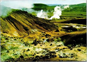 Postcard Iceland Solfataras in Krysuvik hot spring region