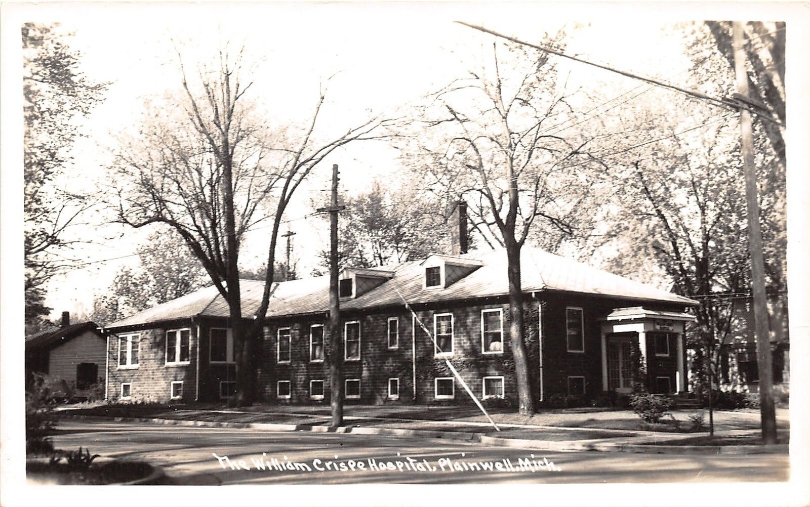 Plainwell MichiganWilliam Crispe HospitalAllegan County1930s RPPC