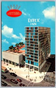 Postcard Chicago Illinois IL Essex Inn Downtown 1960s Chrome Hotel Pool