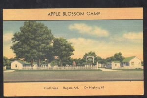 ROGERS ARKANSAS APPLE BLOSSOM CAMP VINTAGE LINEN ADVERTISING POSTCARD