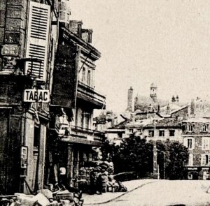 Paris France Tobacco Shop WW1 Ruins Beaurepaire Bridge 1910s Postcard PCBG12A