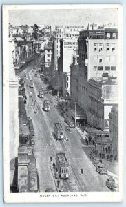 AUCKLAND, NEW ZEALAND ~ Birdseye QUEEN STREET Scene c1920s Postcard