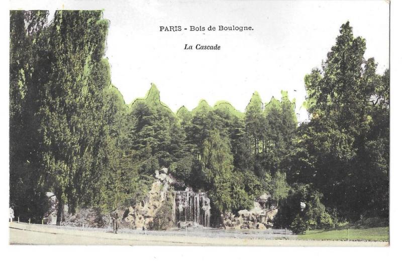 Paris France Bois de Boulogne La Cascade Vintage Postcard