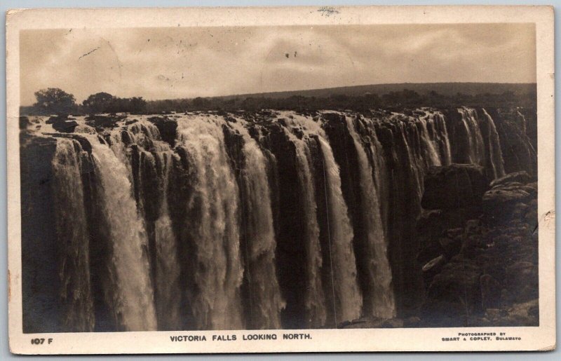 RHODESIA Africa 1912 RPPC Real Photo Postcard Victoria Falls Waterfall