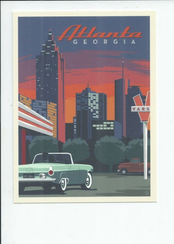 Retro Varsity, Atlanta Georgia Tourist Ad, Museum Quality Postcard