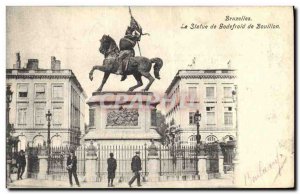 Old Postcard Brussels Goldefroid The Statue of Bouillon