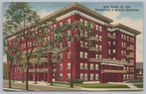 Linen~New Home Of The Thornton & Minor Hospital~Kansas City MO~Vintage Postcard