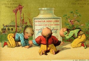1870's-80's Chinese Children Giant Liebig Jar, English Extract Of Meat Card F82 