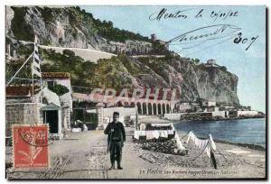 Old Postcard Customs Customs Menton Red Rocks Italian Border