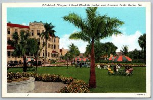 Punta Gorda Florida 1940s Postcard Hotel Charlotte Harbor And Grounds