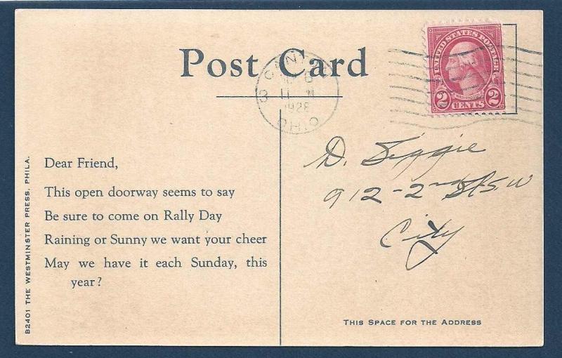 Rally Day - Children entering school used c1928