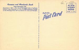 Cape Girardeau MO~Farmers & Merchants Bank~Lobby Interior~Teller Cage~1950 Linen