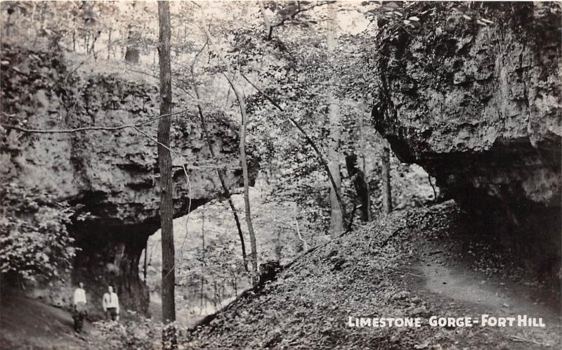 D26/ Fort Hill Ohio Photo RPPC Postcard Native Indian Mounds Limestone Gorge 2