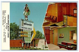 c1950's Highlander Motor Lodge Elkhart Indiana IN, Multiview Vintage Postcard