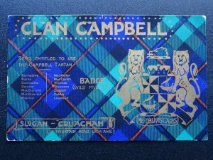 Scotland CLAN CAMPBELL Tartan, Badge & Arms c1904 Postcard by Valentine